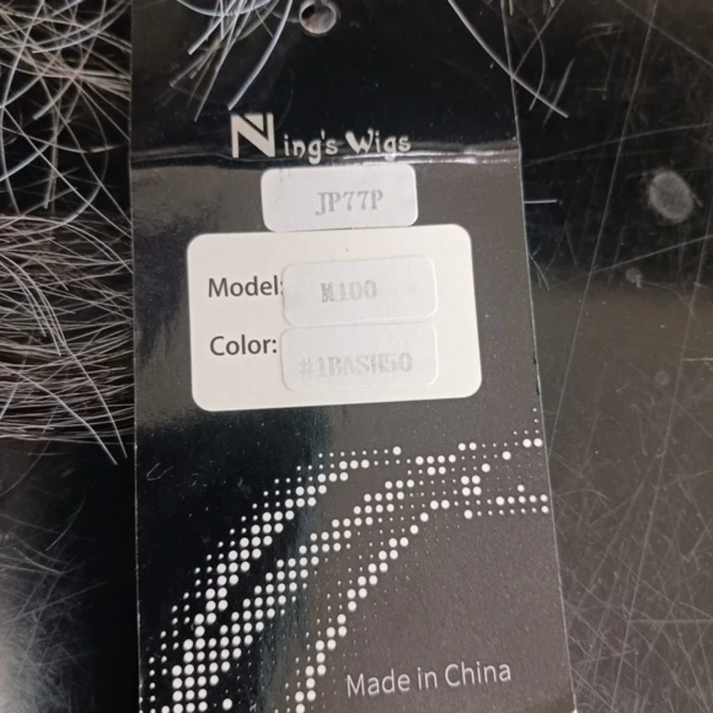 Ning's Wigs Mens Toupee Model M100 Color 1BASH50 Salt and Pepper Hairpiece‎ NEW